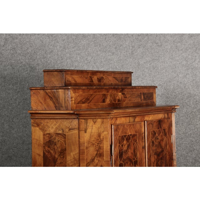 Baroque Walnut Cupboard with Inlay Work, 1750s For Sale - Image 11 of 18