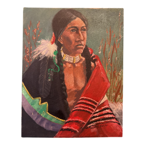 1970s Portrait of Red Cloud Planes American Indian Warrior Signed by W.Mcnall
