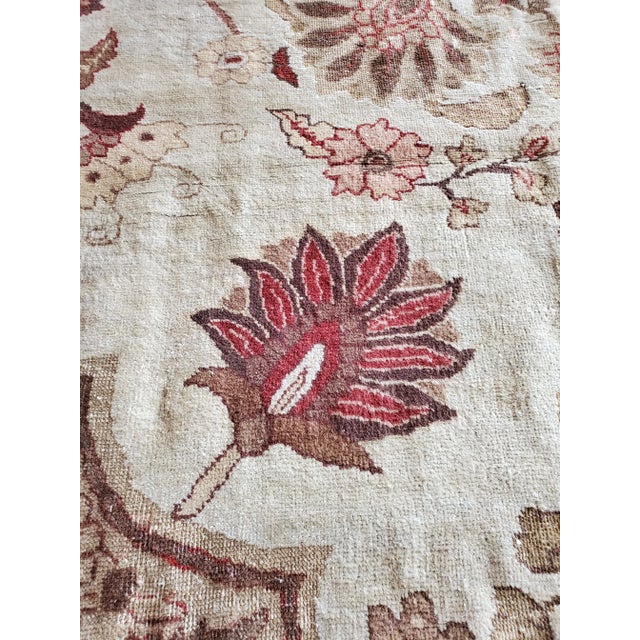 Persian Late 19th Century Late 19th Century Antique Tabriz Carpet, Hadji Jalili Persian Rug, Earth Tones, Light Blue, Coral For Sale - Image 3 of 12