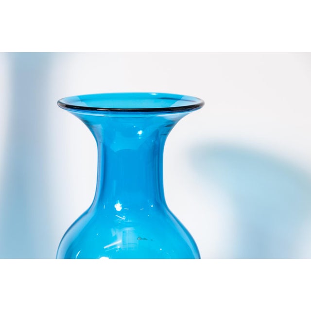 Vintage Blue Blenko Vases A Pair Chairish