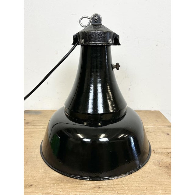 Industrial Black Enamel Bauhaus Pendant Lamp, 1930s For Sale - Image 14 of 18