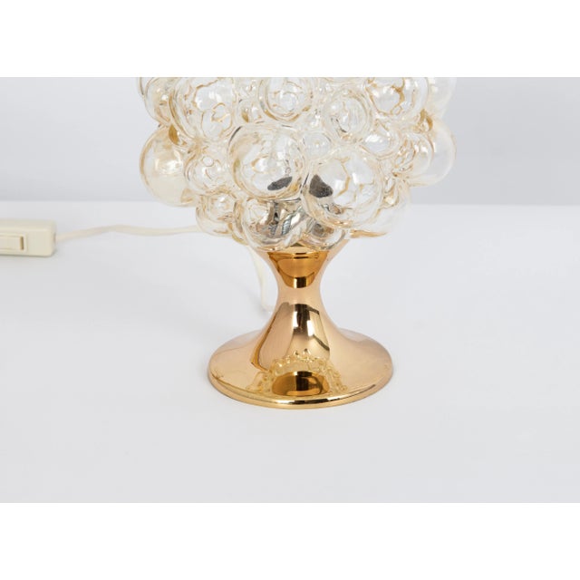 Petite Amber Bubble Glass Table Lamp from Limburg, Germany, 1970s For Sale - Image 3 of 8