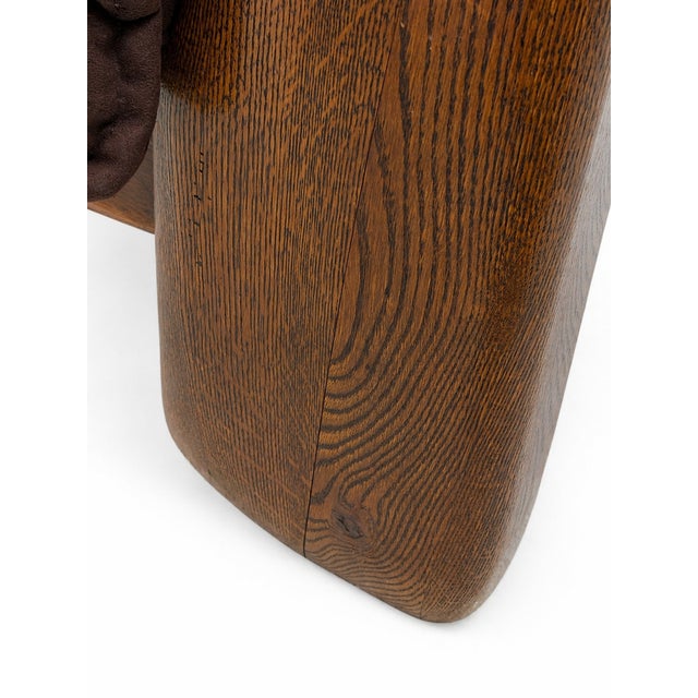 Brown Brutalist Oak Armchair, 1970s For Sale - Image 8 of 10