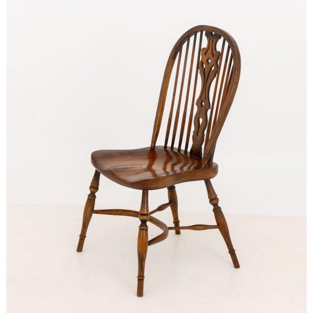 Set of Seven Windsor Style Oak Side Chairs For Sale - Image 10 of 10