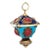 Vintage Lantern Charm Enamel Coral 18k Yellow Gold Large Pendant Estate Jewellery For Sale