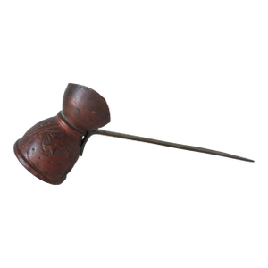 Vintage Turkish Embossed Copper Coffee Pot Ladle W/ Brass Handle