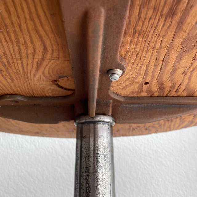 Vintage Silver Finish Cast Iron Garden Bistro Table With Marble Top For Sale - Image 11 of 12