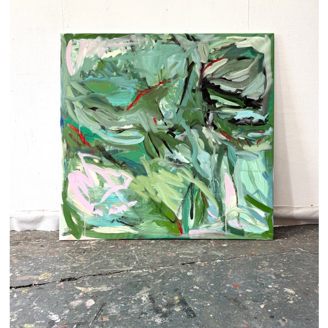 Contemporary Abstract Oil on Canvas "Bodies and Gardens Ix" by Petra Schott For Sale - Image 6 of 6