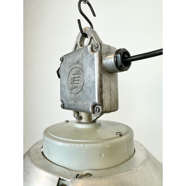 Gray Industrial Aluminium Light with Glass Cover from Elektrosvit, 1970s For Sale - Image 8 of 16