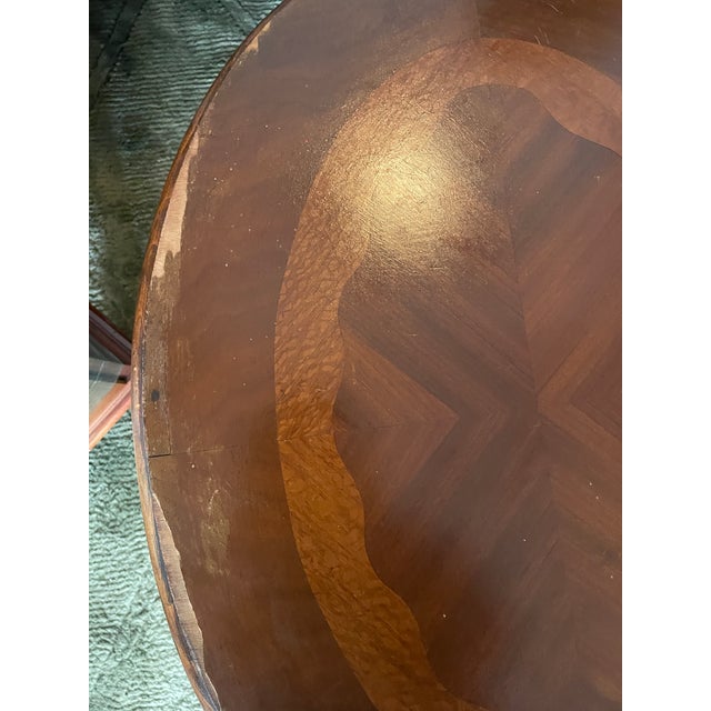 1930s Wooden Queen Anne Style Oval Side Table For Sale - Image 17 of 17