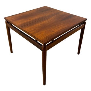 1950s Danish Rosewood Square Coffee or Side Table With Floating Top, Attributed to Illum Wikkelsø For Sale