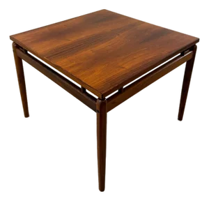 1950s Danish Rosewood Square Coffee or Side Table With Floating Top, Attributed to Illum Wikkelsø