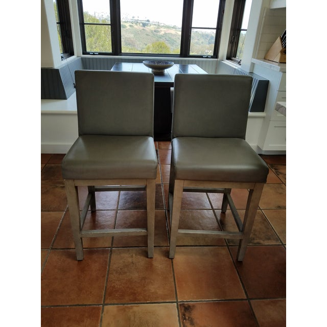 Restoration Hardware Leather Counter Stool A Pair Chairish