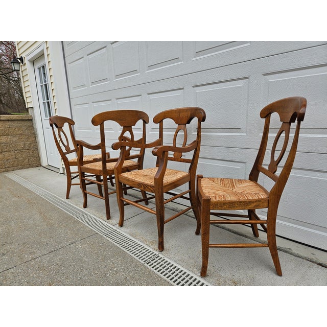 Pottery Barn Rush Seat Dining Chairs - Set of Four For Sale - Image 6 of 10