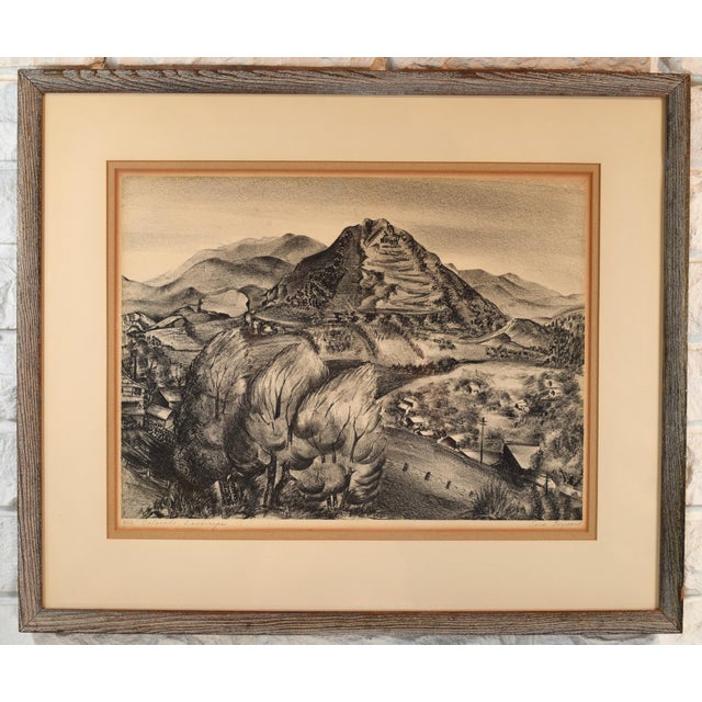 Mid Century Modern Black White Lithograph Print Colorado Landscape For Sale - Image 12 of 12