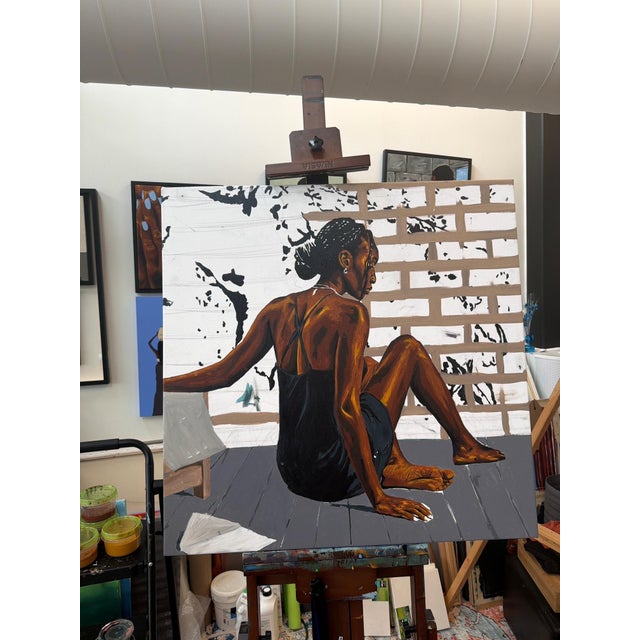I painted We Regret to Inform You to show the quiet moment right after getting a rejection letter. The woman is dressed up...