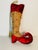 Cute Holiday decoration- vintage Christmas boot in red velvet and beaded fringes.