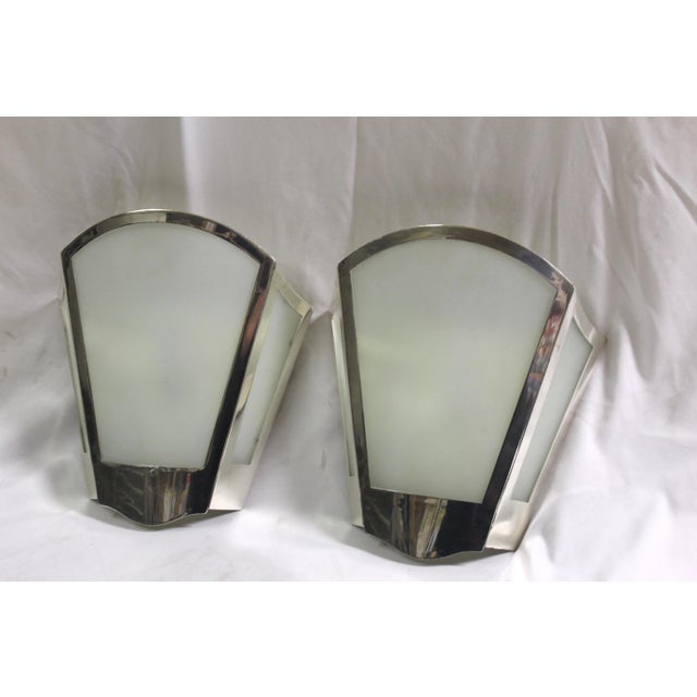 1990s Mid-Century Modern Silver Sconces - a Pair For Sale - Image 12 of 12