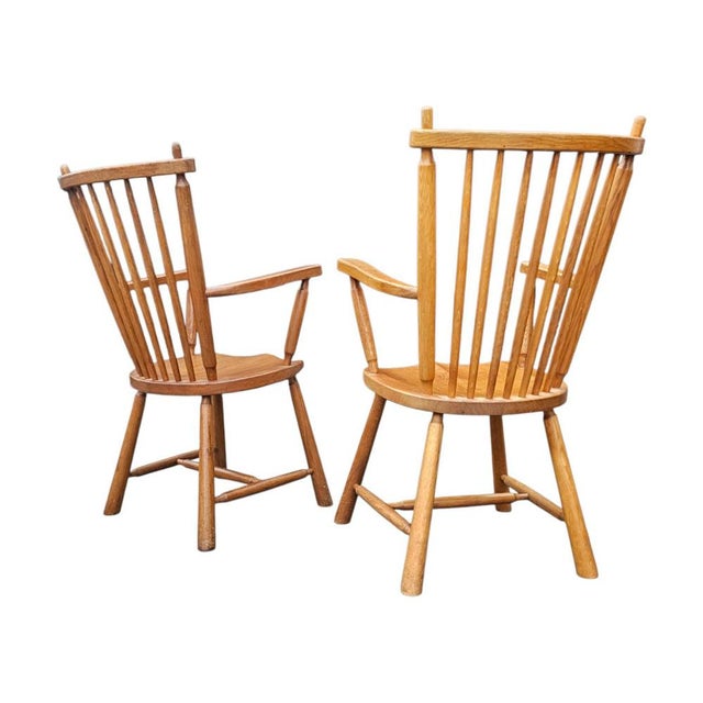 Dutch Oak Dining Armchairs from De Ster Geldermalsen, Netherlands, 1960s, Set of 2 For Sale - Image 10 of 18