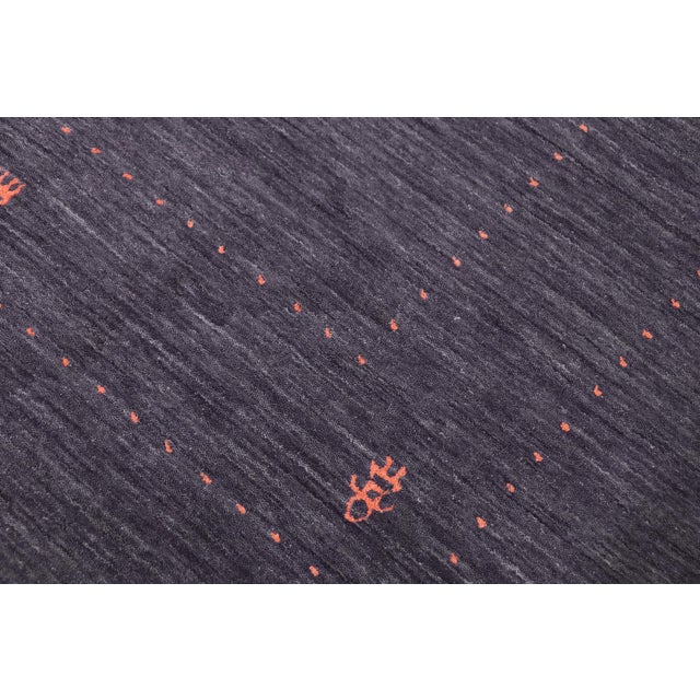 Contemporary Gabbeh Adalyn Grayish Blue Wool Rug - 8'3''x10'0'' For Sale - Image 4 of 9