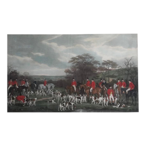 Sir Richard Sutton and the Quorn Hounds Hand Colored Print, Early 20th Century