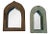 Brown & Blue Indian Archway Mirrors - A Pair For Sale