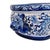 Blue Late 20th Century Large Chinoiserie Blue & White Porcelain Foot Bath Planter With Pomegranate Handles For Sale - Image 8 of 11