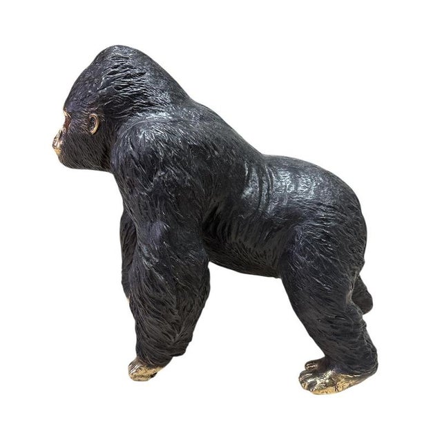 Sculpture of Gorilla with Fur, 2020s, Bronze For Sale - Image 4 of 6