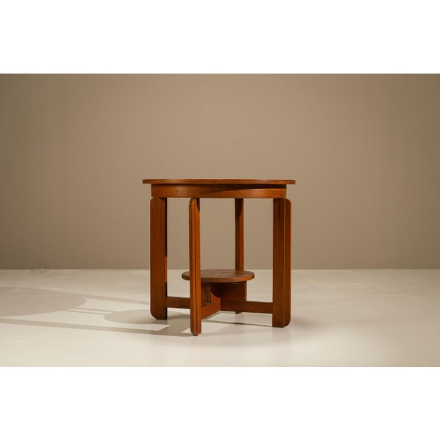 Amsterdam School Side Table in Oak, 1920s For Sale - Image 11 of 11