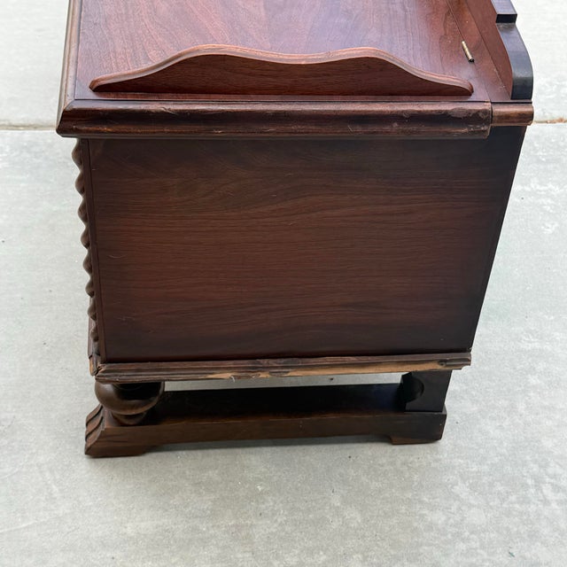 Antique Walnut Spanish Revival Ed Roos Cedar Chest For Sale - Image 9 of 12