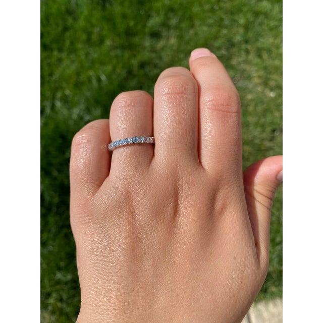 The Mariella: 14 Karat White Gold Stackable Diamond Band set with 1.05 ctw Diamonds For Sale In Philadelphia - Image 6 of 6