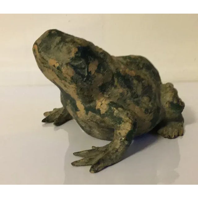 Japanese Patinated Bronze Figure of a Toad or Frog For Sale - Image 9 of 12