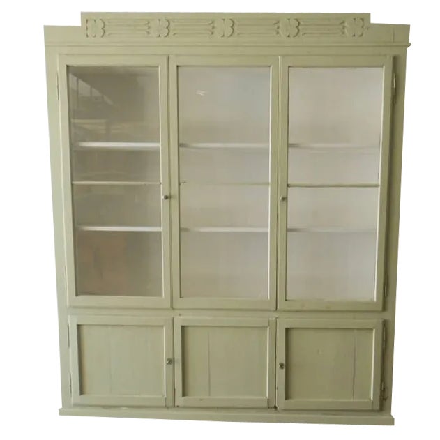 Vintage Fir Display Cabinet, 1950s For Sale