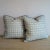 Marika Meyer San Michele print pillows with coordinating blue linen piping and backs. The print was inspired by the...