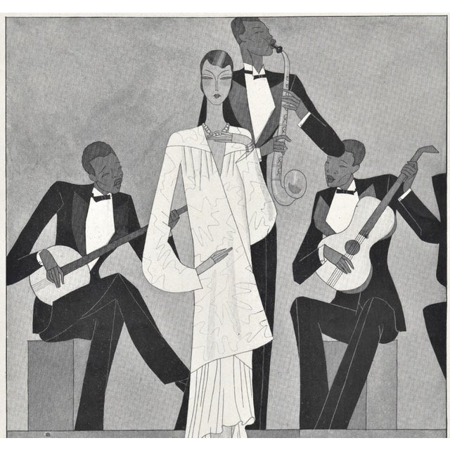 Matted 1929 Art Deco Jazz Music Print Chairish