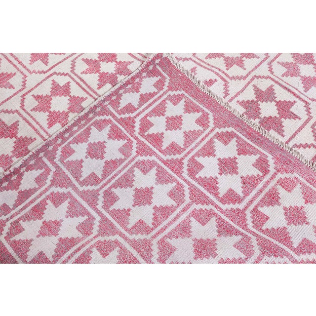 Indian Indian Cotton Agra Rug For Sale - Image 3 of 8