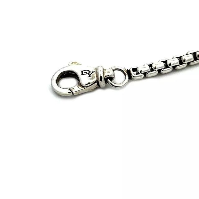 1990s David Yurman Long Chain Sterling Silver 2.5mm Box Link 20" For Sale - Image 5 of 6