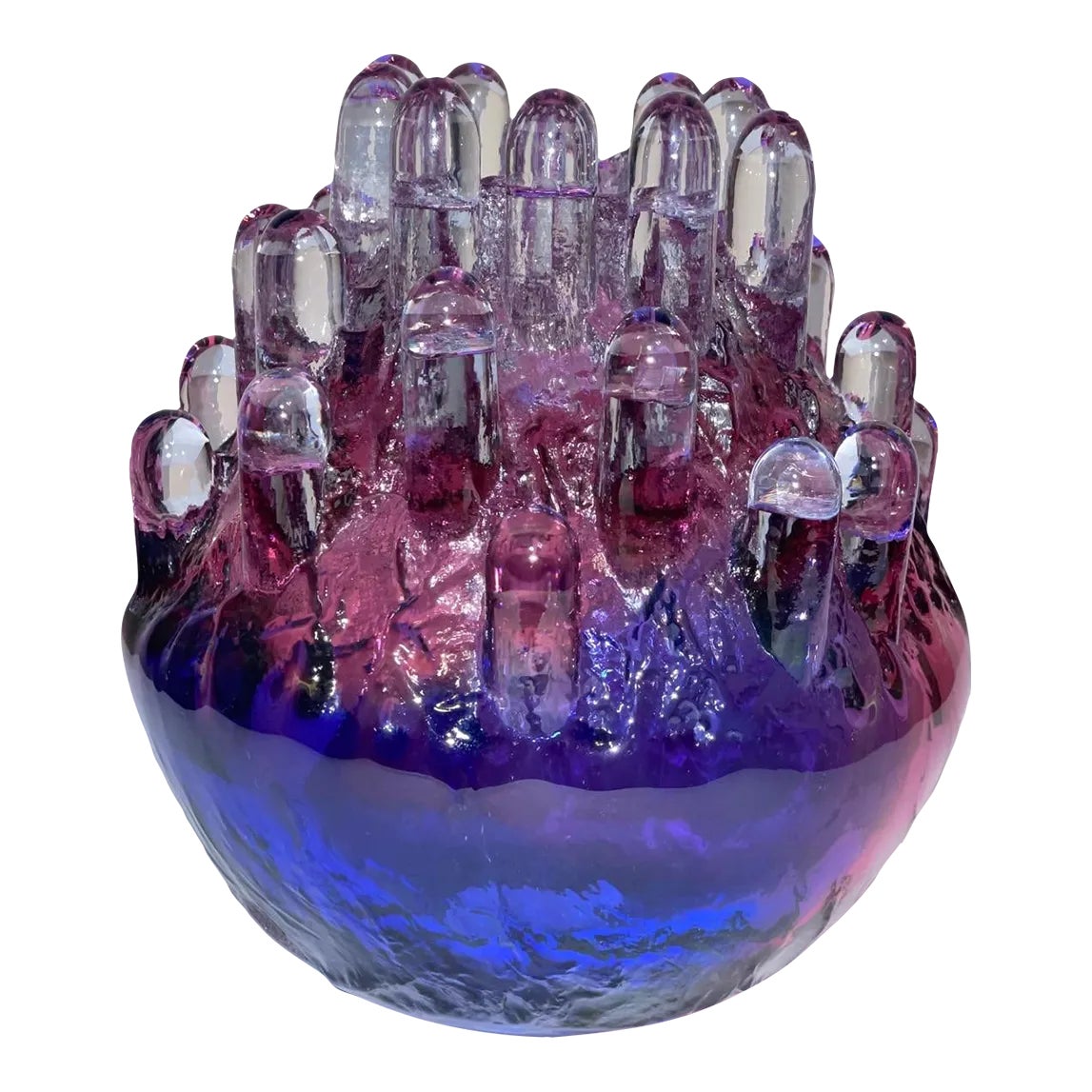 Goran Warff Signed Kosta Boda Polar Glass Sculpture Large Votive