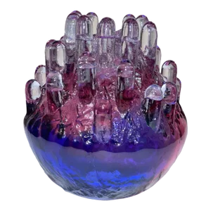 Goran Warff Signed Kosta Boda Polar Glass Sculpture Large Votive Holder