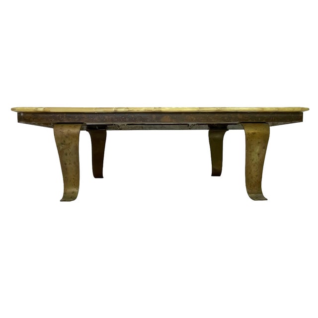 1960s Arturo Pani for Muller Black & Honey Onyx Coffee Table With Bronze Base, Mexico For Sale - Image 11 of 13