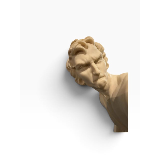 Stone Mid-Century Italian Alabaster Replica of Bernini’s David Sculpture by A. Santini For Sale - Image 7 of 10