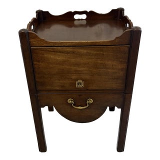 Antique Georgian Mahogany Tray Top Bedside Table, 1780s For Sale