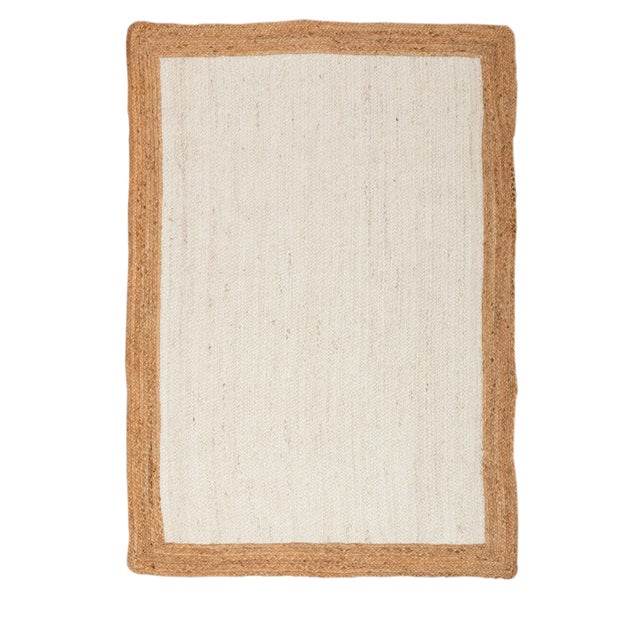Natural Gold With White Jute Handwoven Boho Area Rug 10x12 Ft. For Sale - Image 11 of 11