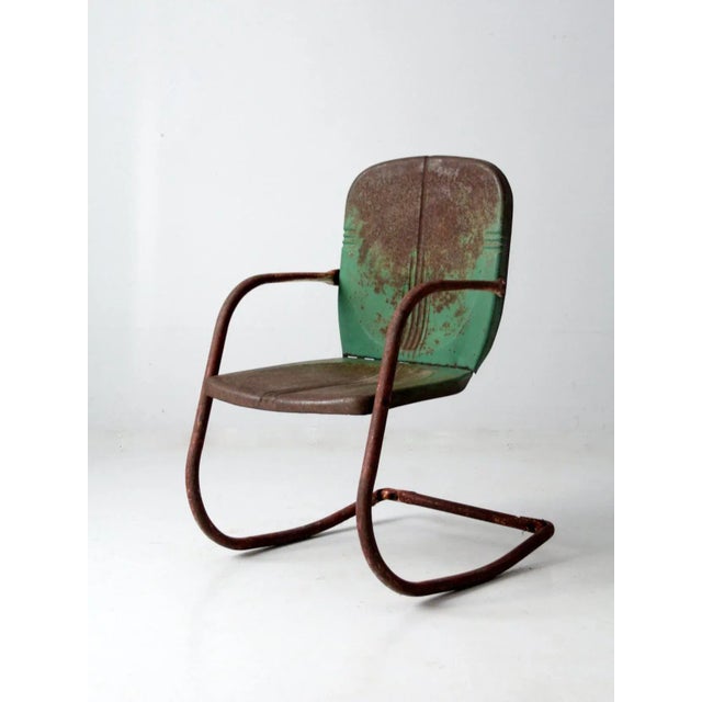 Mid-Century Metal Patio Chair For Sale - Image 4 of 11