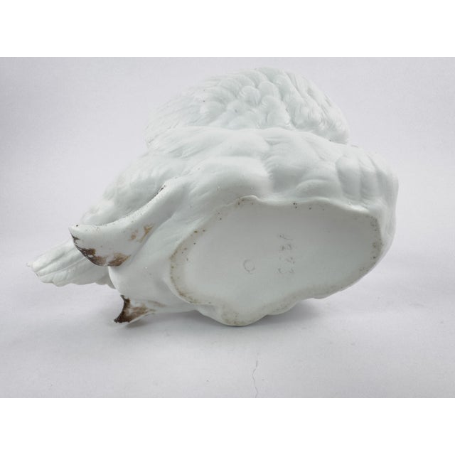 Antique White Bisque Porcelain Swan Planter – Sculptural Jardinière For Sale - Image 12 of 12