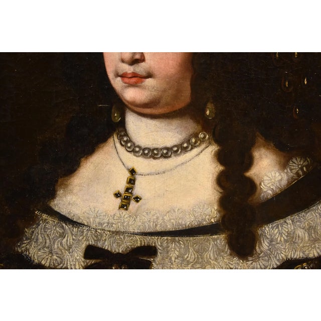 Jan Van Gelder, Portrait of Duchess Vittoria Farnese d'Este, 1670, Oil on Canvas, Framed For Sale - Image 9 of 15