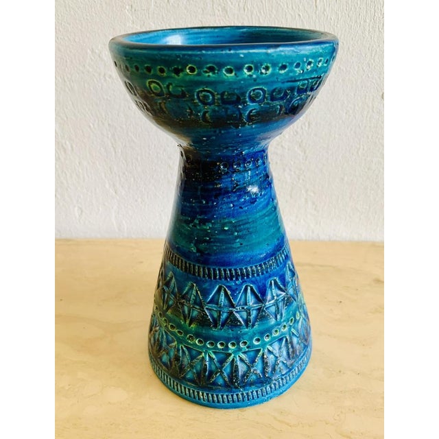 Mid-Century Modern Mid-Century Modern Rimini Blue Candleholder from Bitossi, 1950s For Sale - Image 3 of 17