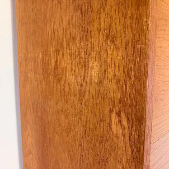 Mid-Century Modern Vintage Oak Tambour Secretary Cabinet, Germany, 1960s For Sale - Image 12 of 16