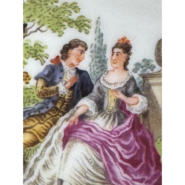White German Porcelain Snuff Box with Galante Garden Scene, 1700s For Sale - Image 8 of 9
