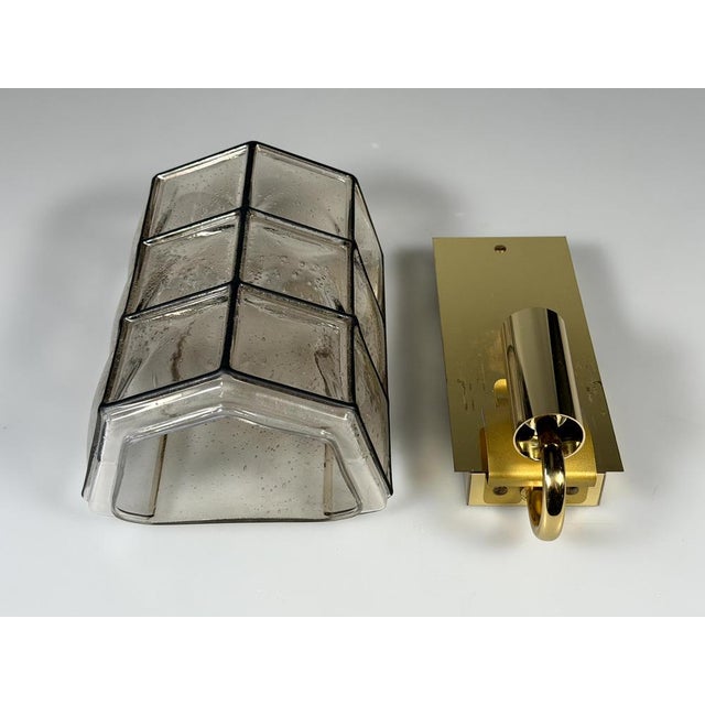 German Glass and Metal Wall Lamp from Glashütte Limburg, 1960s-1970s For Sale - Image 16 of 18